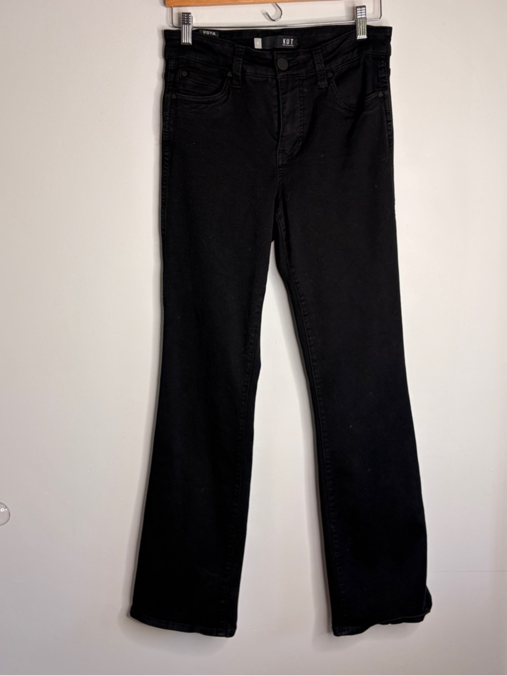 Kut From The Kloth Natalie Fab AB Bootcut Black Flare Jeans size 6 - Picture 4 of 11
